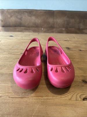 Crocs Mädchen W5 34 35 Sandalen Slingback Ballerina Top Zustand Pink Badeschuhe