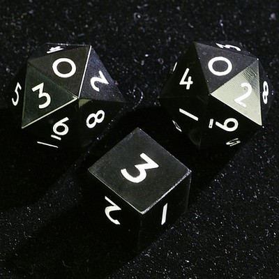 Draw Steel 3 Resin two 20-Sided D10 and one 6-Sided D3 Dice Set Absolute Null