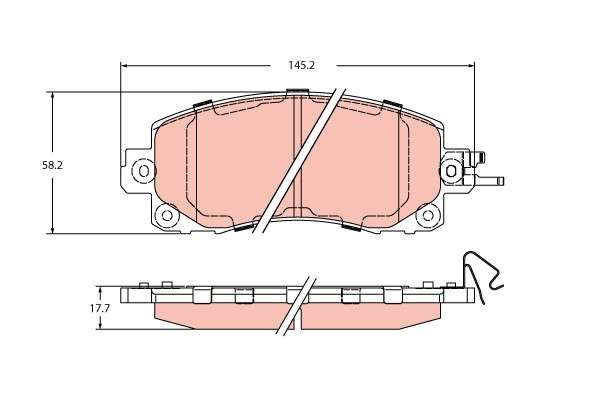 TRW BremsbeläGe Mit Feder Vorne Rechts Links FüR Subaru Impreza XV Forester-image