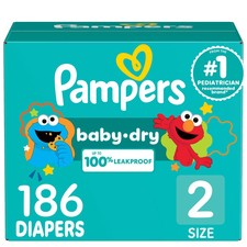 Pampers Baby Dry Diapers Pack - Size 2 -186ct 0.19 per diaper