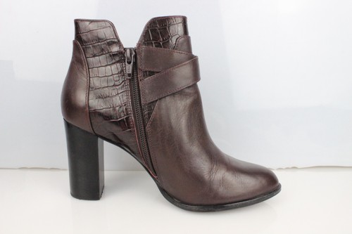 MINELLI T 37 Bottines à brides cuir marron acajou Très bon état - Imagen 5 de 12
