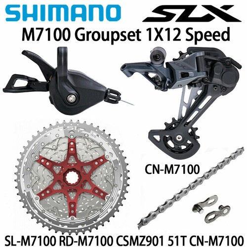 SHIMANO DEORE SLX M7100 MTB Groupset 1x12 Speed Shifter Chain SunShine 11-50T - Picture 10 of 14