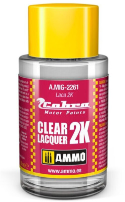 Ammo MIG 2261 (266,33 /l) COBRA MOTOR Clear Lacquer 2K 30ml, Brush+Airbrush