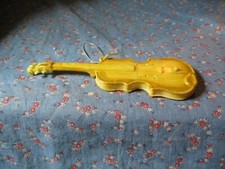a. Christmas Ornament Hard Plastic Violin Detailed 5 7/8 Inch High