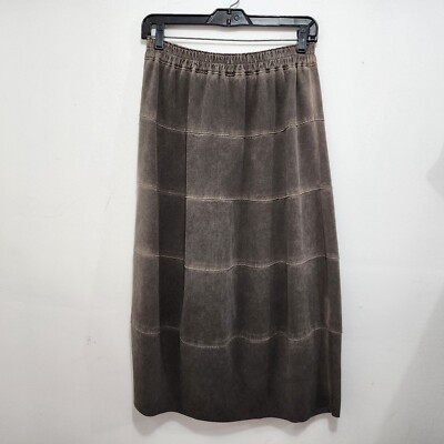 Elemente Clemente Stretch Knit Midi Maxi Skirt Brown Women's Size S 6