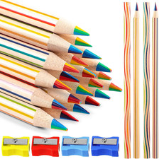 48 Pcs Rainbow Colored Pencils, 7 Color in 1 Rainbow Pencil for Kids, Wooden Col