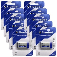 Box of 10 Super Alkaline 9 Volt 6F22 6F22X 6LR61 Battery 9V -Retail Packs 