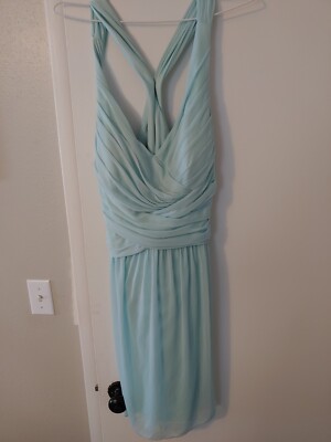 Davids Bridal Knee Length Bridesmaid Dress Ice Blue Size 16 | eBay Davids Bridal Knee Length Bridesmaid Dress Ice Blue Size 16 | eBay