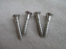 4 MOUNTING SCREWS for BASS GUITAR BRIDGE in CHROME