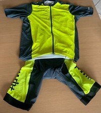 RH+ completo maglia jersey bib short salopette size L USED giallo/grigio cycling