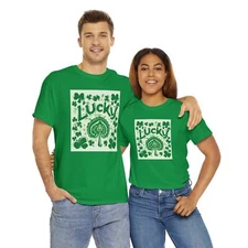 St Patrick's Day Lucky Unisex Heavy Cotton Tee