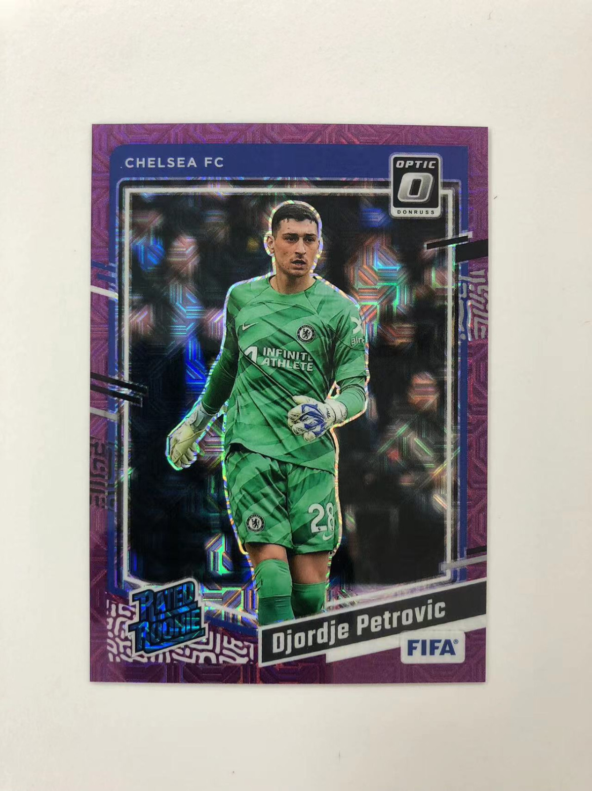 2023-24 Panini Donruss Optic Djordje Petrovic RC RR Purple Mojo 10/25 #195 KT01