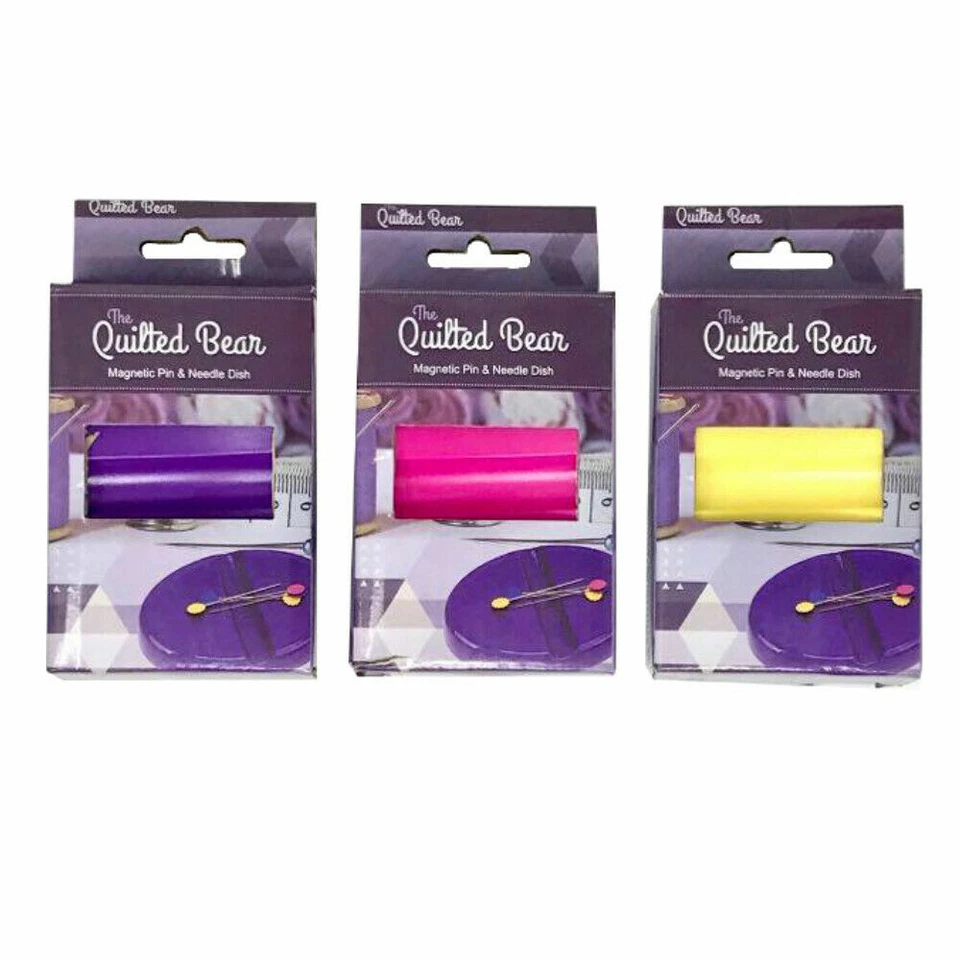 The Quilted Bear Magnetic Pin and Needle Dish - Pincushion - 3 Colour Variations