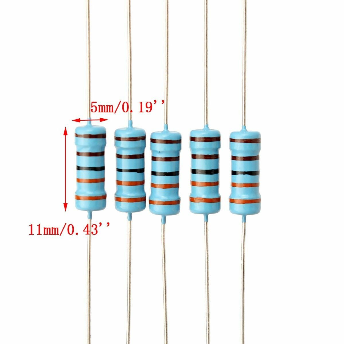 Kit 500 Resistenze Al Metallo Film 1/4W, 50 Valori Diversi Da 1Ω A 1MΩ, Assortimento
