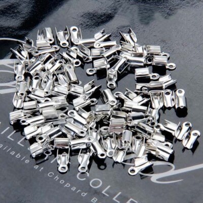 100 Stck. Fold Over Crimp Kabelenden Terminatoren Klemme Endspitzen mit Schlaufe für