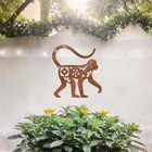 Florar Monkey Metal Garden Decor - Artistic Wall Art for Indoor or Any Garden