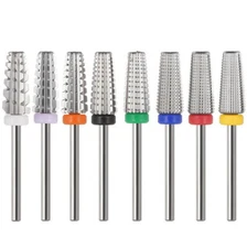 5 in 1 High Quality Two Way Tapered Nail Carbide Bit - Acrylic Hard Gel ~ Zloye