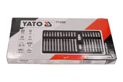 BITSATZ BITSORTIMENT 40-teilig HEX,TORX,SPLINE IM METALLKASTEN YATO YT-0400