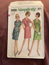Vintage Sewing Pattern 1966 Simplicity Dresses Pattern Un-Cut Retro 6459 SMB