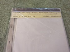 Recollections Scrapbook Album Refill Pages 8" x 8" 10 Sheets
