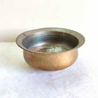 1930s Vintage Hand Hammered Solid Messing Kochen Topf Geschirr Sammlerstück 163