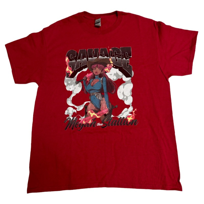Megan Thee Stallion Savage Cowgirl Unisex T-Shirt Red — main view