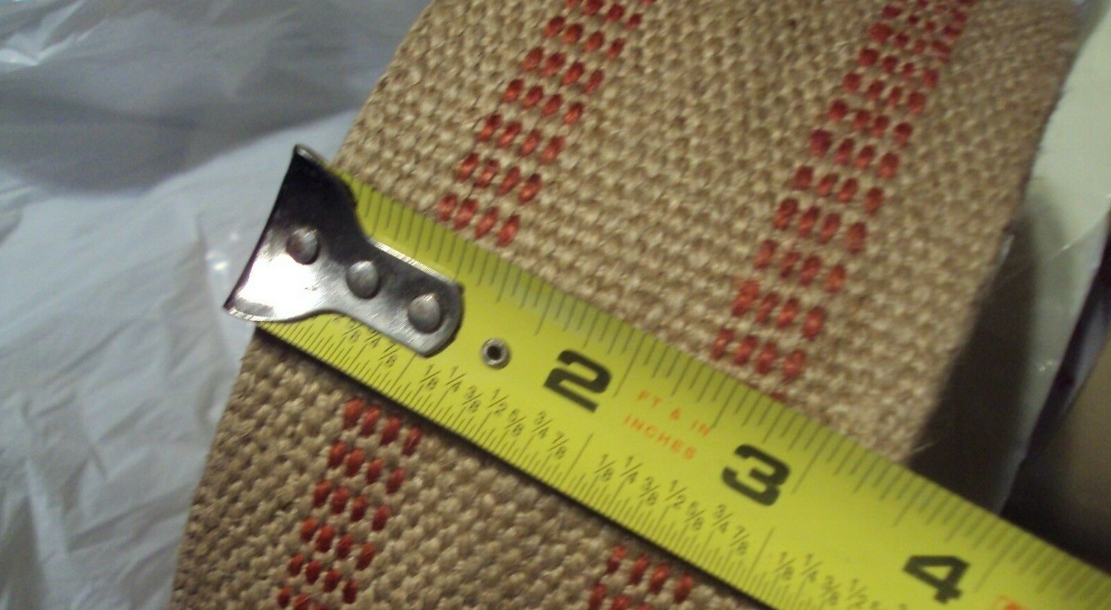 5 yd yards 3 1/2 inch Red Stripe Upholstery Jute Chair bing 100