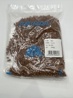 TOHO 3mm Cube Beads Col .No 46L 250g Package Opaque Terra Cotta TC-03-46L