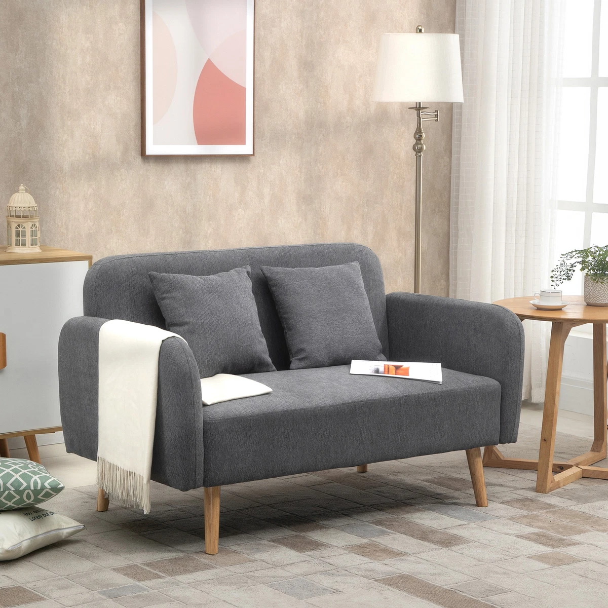 Homcom 2 Seat Loveseat Sofa Chenille