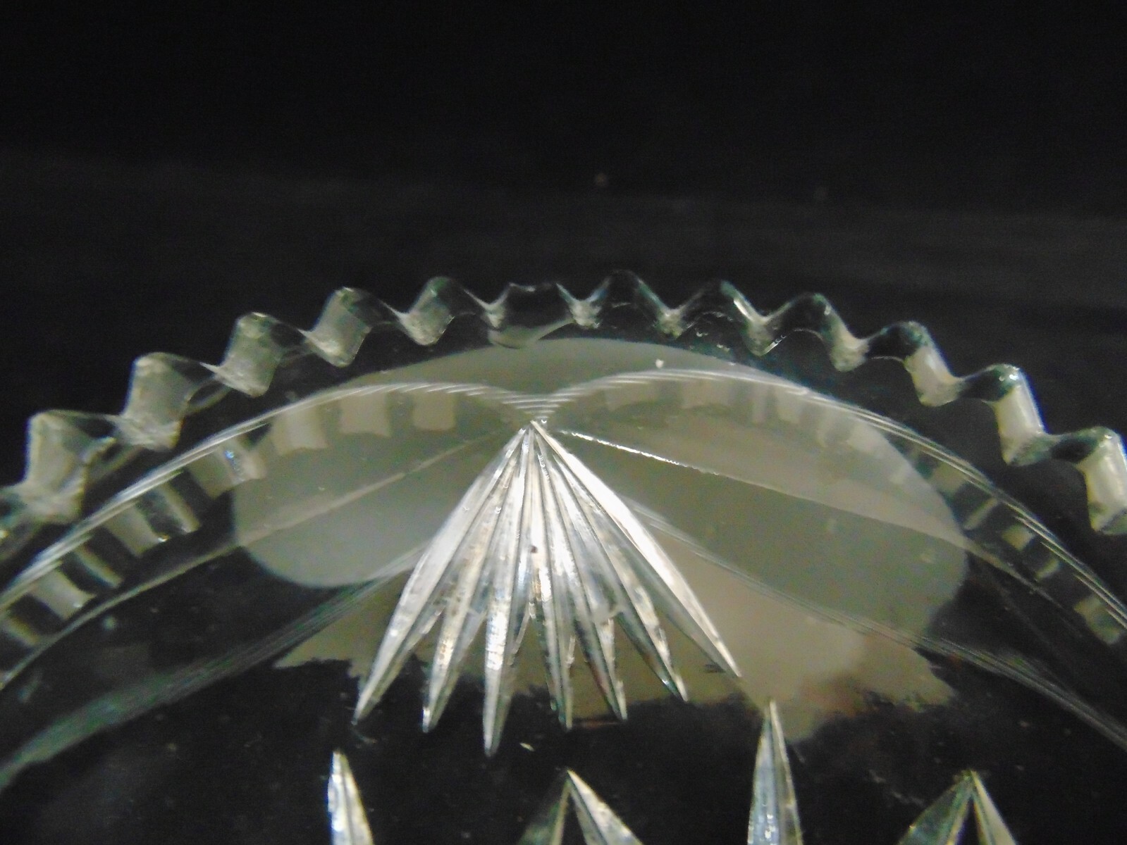 13" ABP American Brilliant Cut Glass Celery Tray, HC Fry Co? Flower, Poppy?