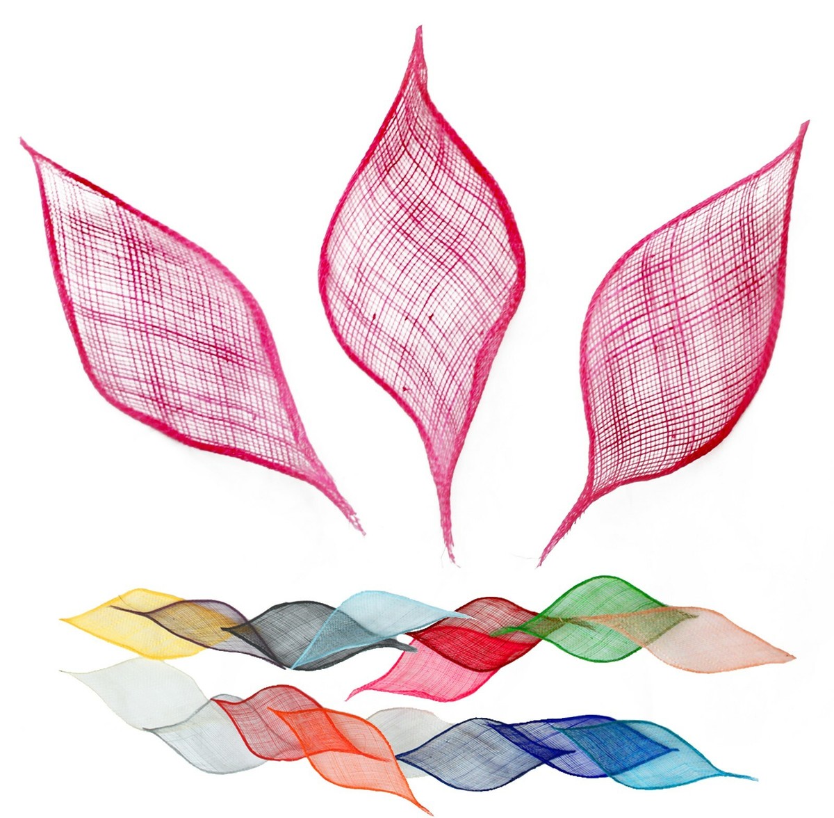 Large Leaf Petal Trimmings Sinamay Fascinator Making  display picture 1