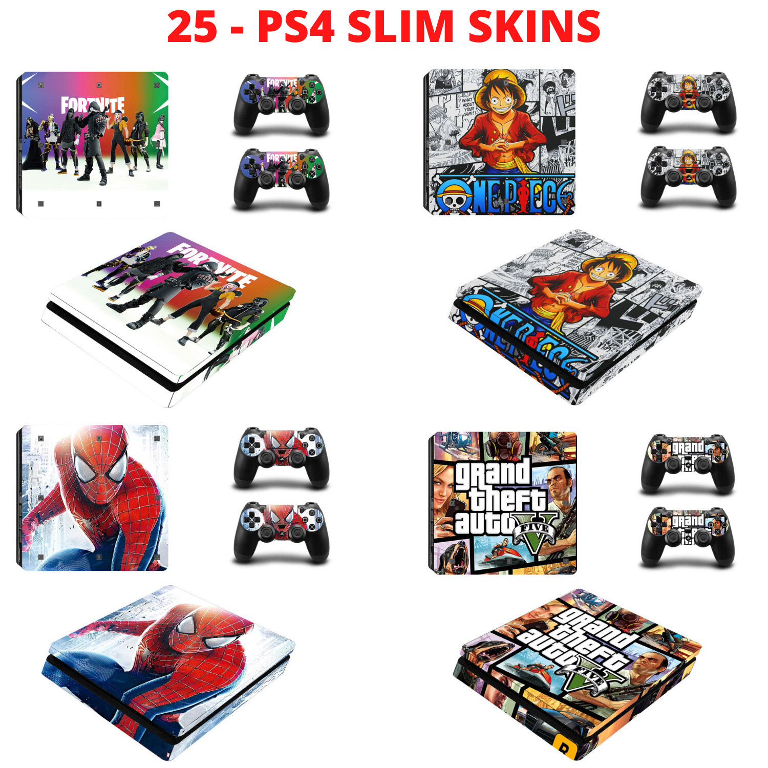PS4 Slim Skin Sticker Decal Wrap Console & Controller playstation 4 2023