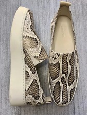Vince Saxon 2 Snakeskin Leather Platform Slip On Sneakers Sz 6.5