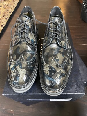 Preowned Prada Derby Camo Shoes Men