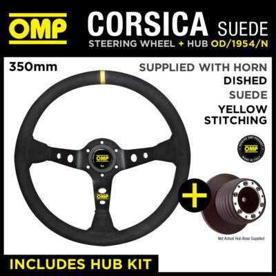 FORD FIESTA MK5 ALL 04-08 OMP CORSICA 350mm SUEDE LEATHER STEERING WHEEL & HUB