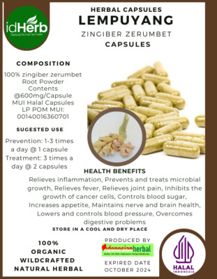 [idHerb] CAPSULES ZINGIBER ZERUMBET - LEMPUYANG  NATURAL ORGANIC HERBAL FRESH