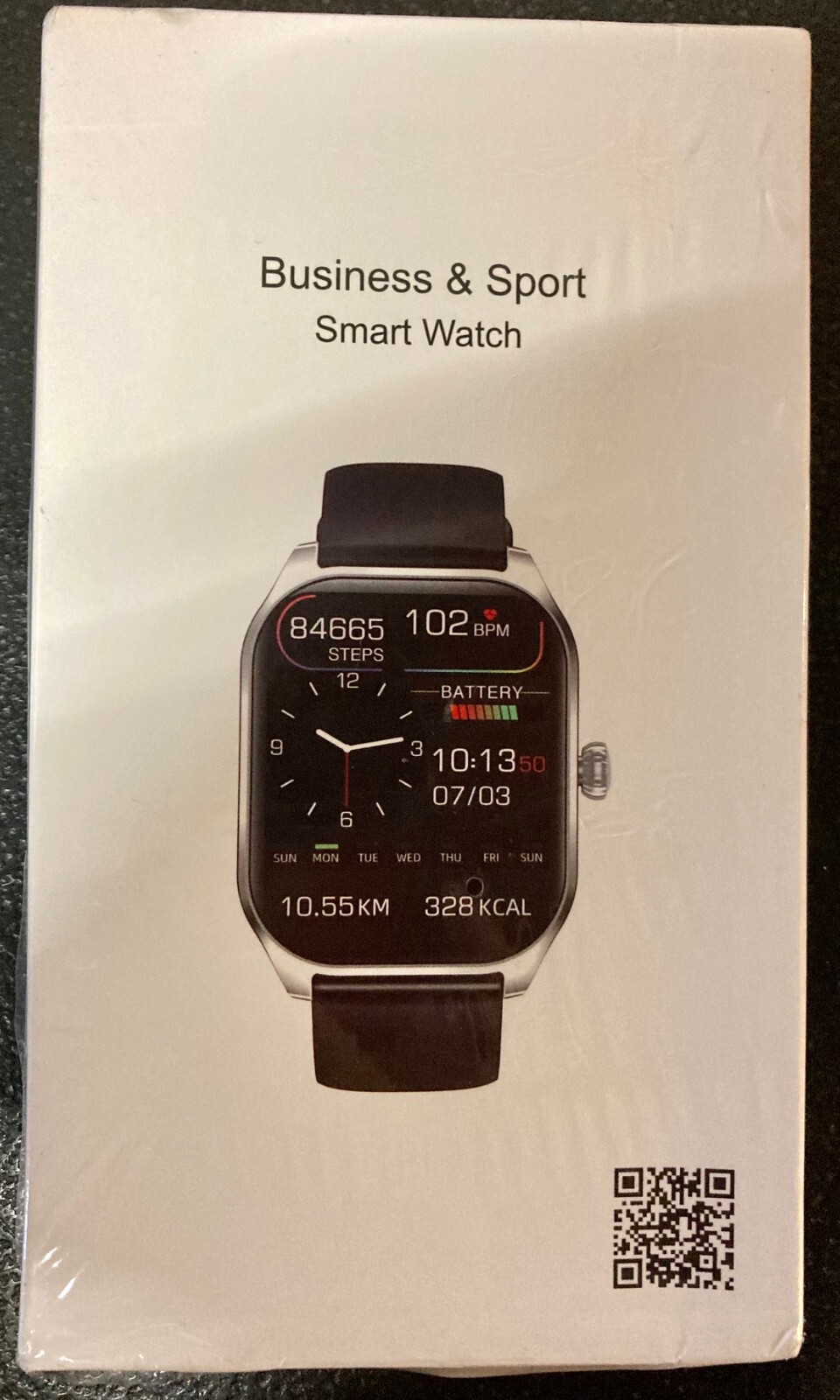 Business Sport Smartwatch with Heart Rate Monitor & Step Counter for iOS Android  