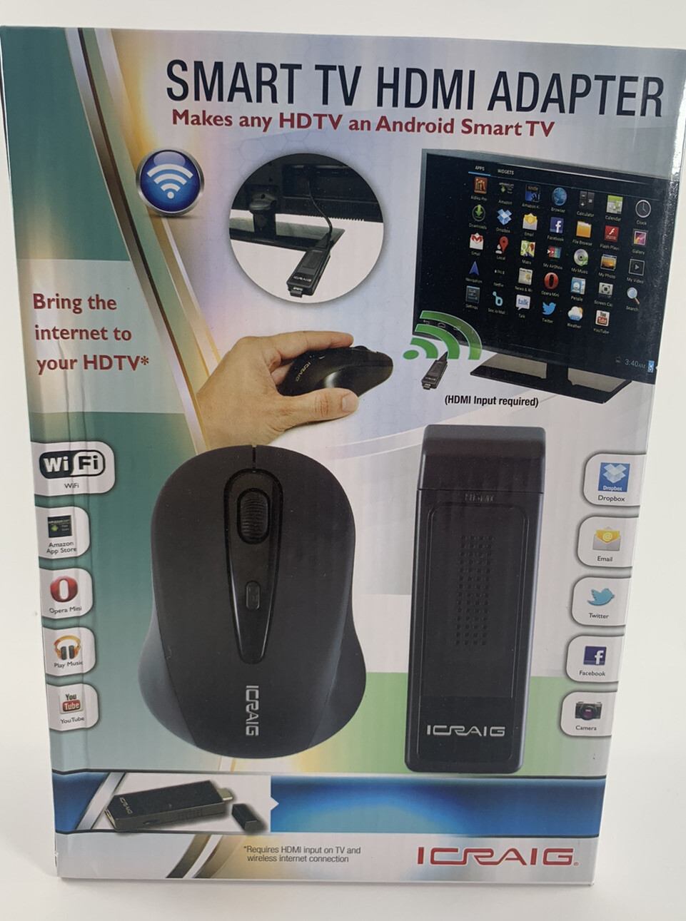 Smart TV HDMI Adapter Craig Electronics Android to HDTV CVD601