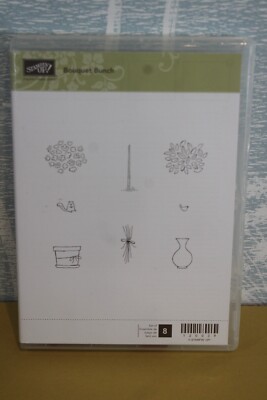 Stampin Up Rubber Stamp Set BOUQUET BUNCH Vase Pot Flower Y | eBay