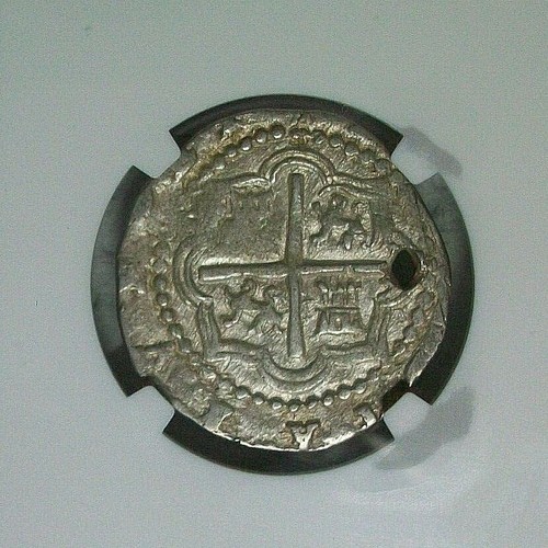 (1574-1586) PR BOLIVIA FELIPE II SILVER 2 REALES NGC VF-DETAILS (HOLED) - Picture 3 of 5