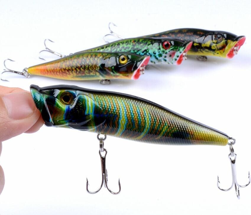 4PCS Popper Fishing Lure 9.5cm 3.7in Crankbait Artificial Hard Swimbait Trolling - Image 3