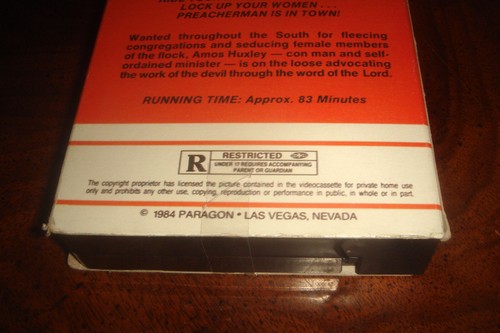Ultra seltene PREACHERMAN 1984 VHS Videoband Original Paragon Version SEX & SLEAZE - Bild 4 von 8