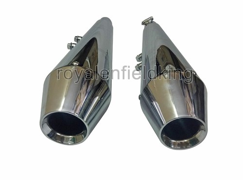 Pour Royal Enfield Gt & Intercepteur 650 Te 101 Silencieux Échappement, Chrome - Photo 5/6