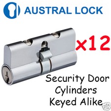 Security Door Lock Cylinder For Austral x12 BULKLOT - CHROME - High Quality !