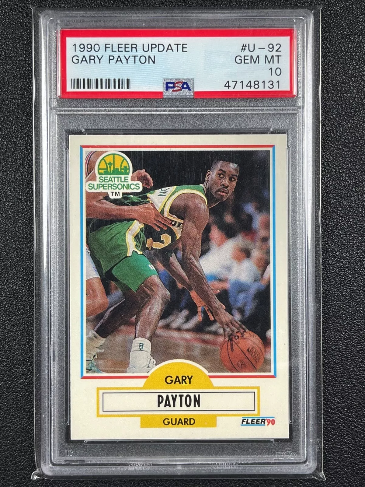 GARY PAYTON PSA 10 1990 FLEER UPDATE #U-92 ROOKIE SONICS HOF RC 8131