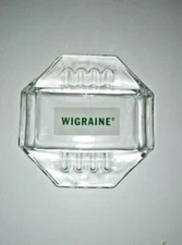 Vintage 1960s WIGRAINE Organon Inc. Drug Company Glass Ashtray Midcentury SAFEX