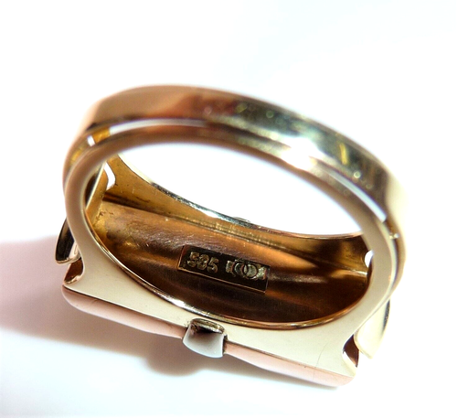 Ring antik 585 Gold 0.15 ct Diamanten Akoya Perle Gr: 55 17,5mm änderbar 8,0 g - Picture 12 of 12