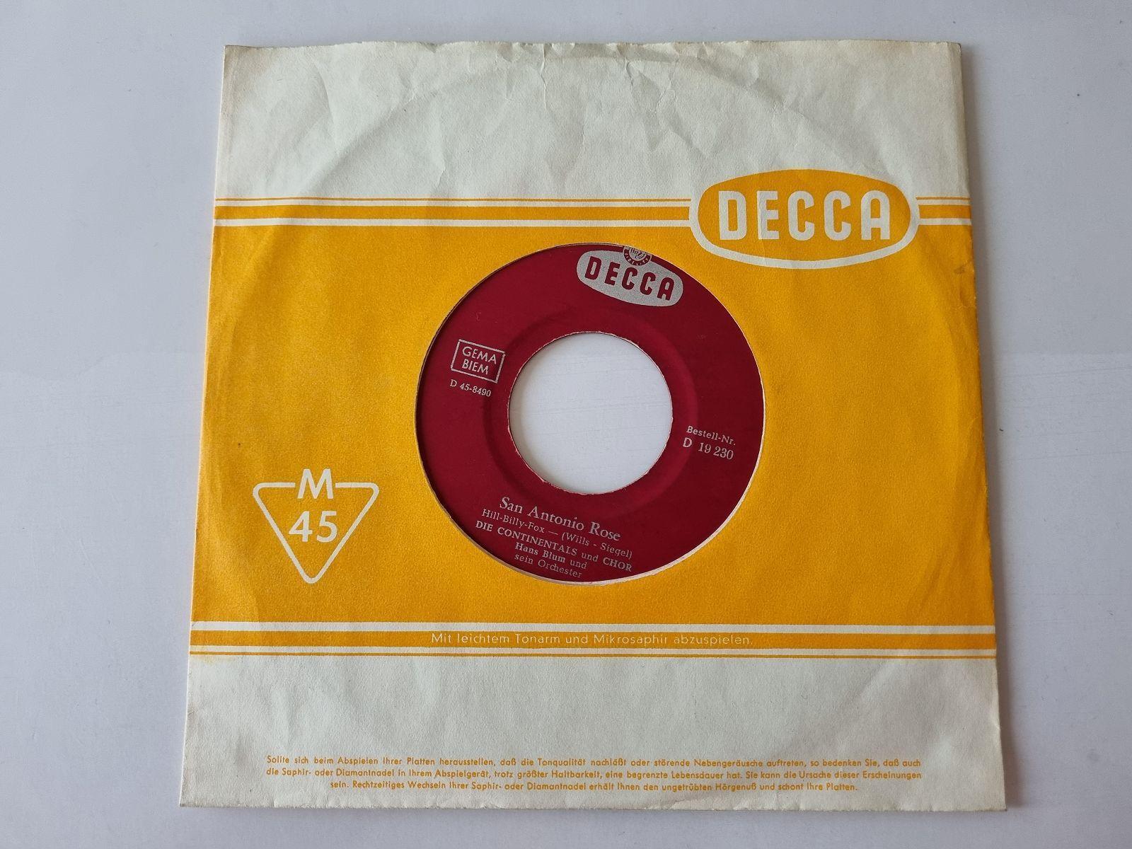 7"" Single Die Continentals/ Hans Blum - San Antonio Rose Vinyl Germany