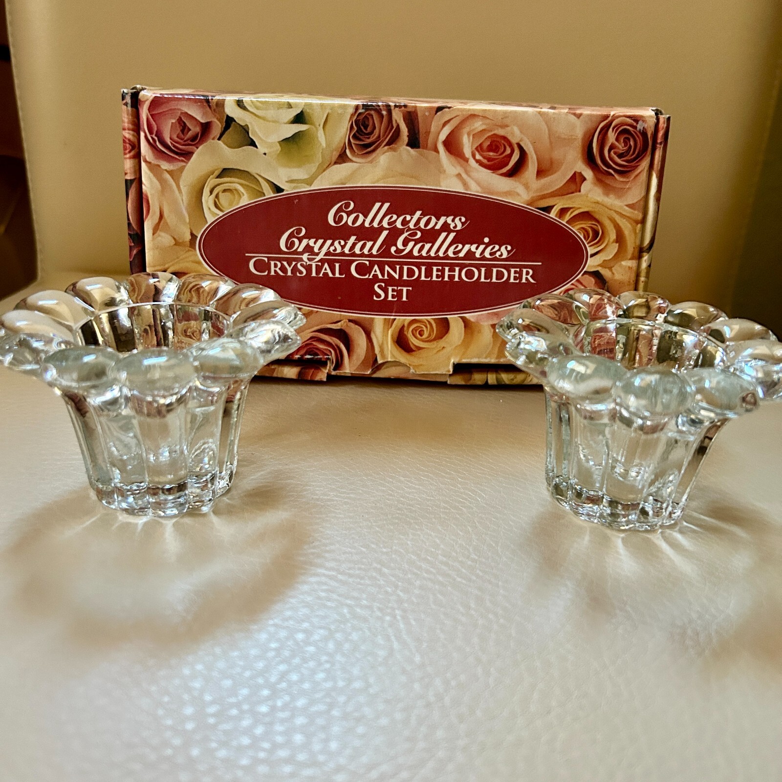 Collectors Crystal Galleries Crystal Candleholder Set
