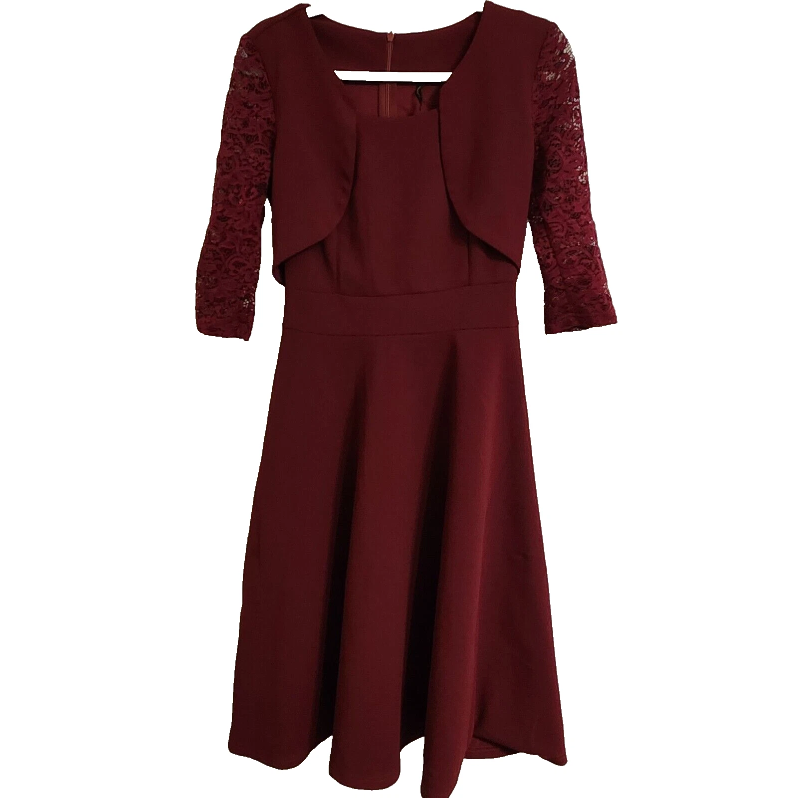 VALENTINO Abito da cocktail donna Miusol vintage scollo quadrato pizzo floreale manica 2 3 taglia S